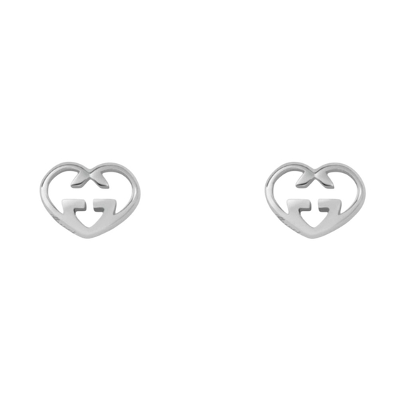Gucci Jewelry - Gucci Silver Heart Interlocking G Earrings